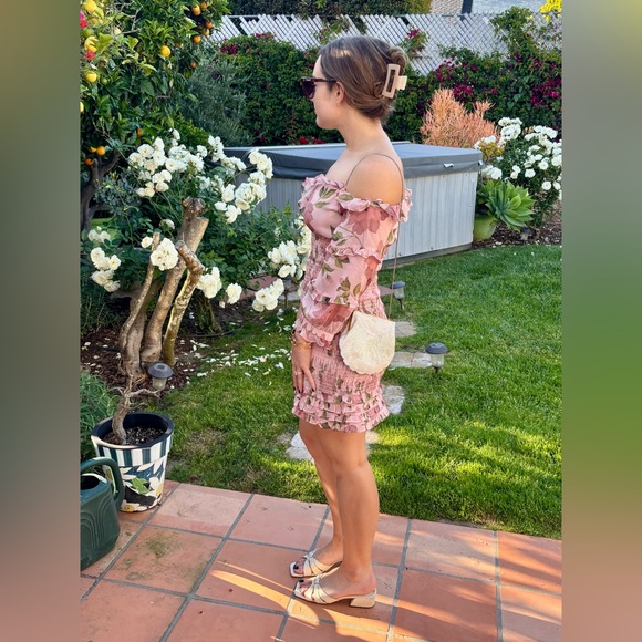 INTERMIX Smocked Floral Mini Dress | 99% OFF Retail - Picture 4 of 10